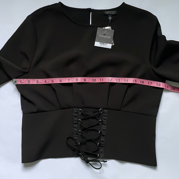❣️sold❣️ Topshop Lace up Puffed Sleeved Blouse - Picture 6 of 16